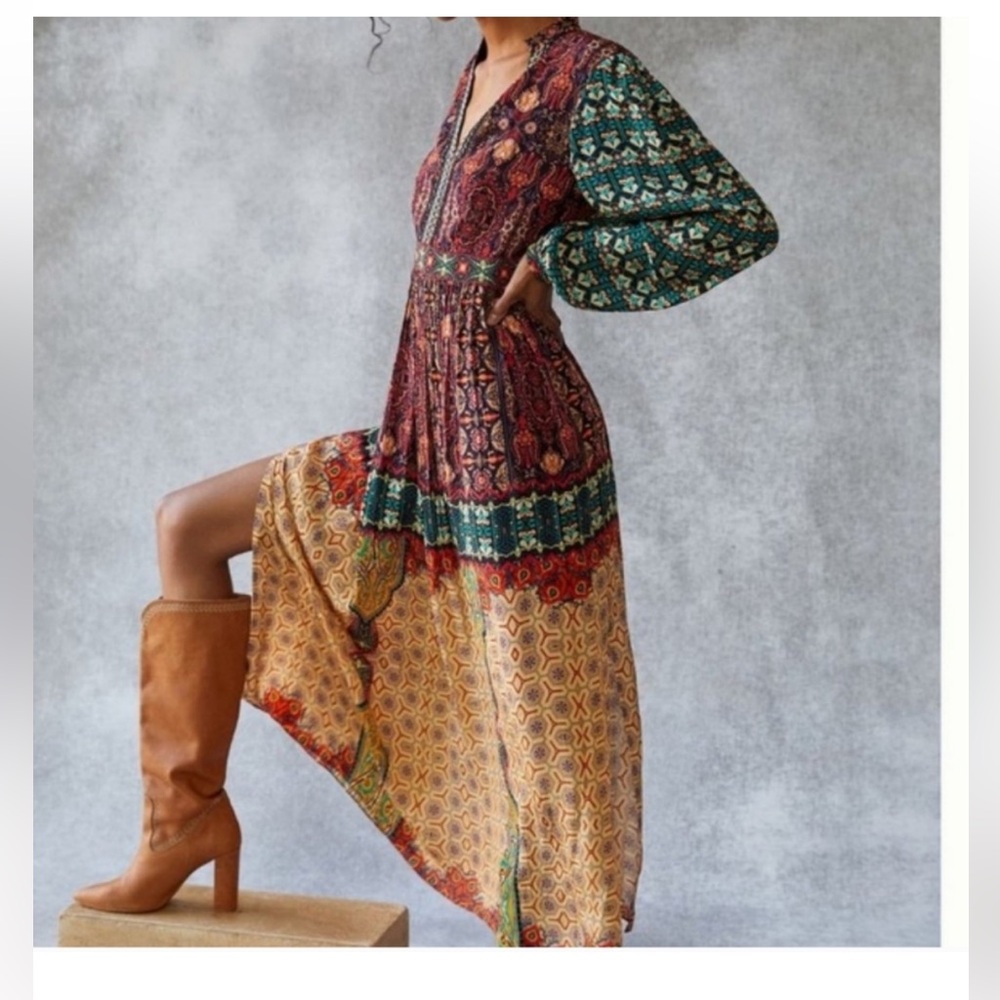 Bhanuni by Jyoti Ronika for Anthropologie Patterned Dress